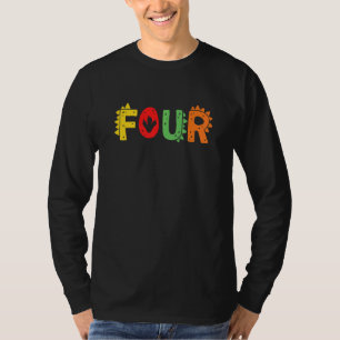 Camiseta Crianças com 4 anos Dinossauro Rex 4º Criança de A
