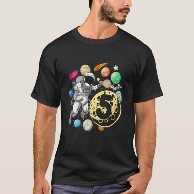 Camiseta Crianças com 5 anos Astronauta do Astronauta do As (Frente)