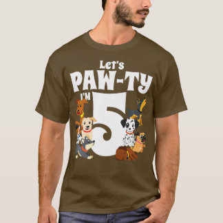 Camiseta Crianças com 5 anos Cães-Papoila de aniversário Cã