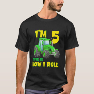 Camiseta Crianças com 5 anos de idade Aniversário Trator 5 