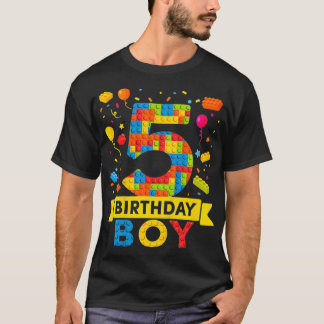 Camiseta Crianças com 5 anos de idade Blocos de Edifício 5 