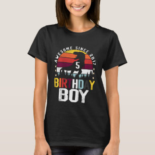Camiseta Crianças com 5 anos Dinossauro Rex Boy incrível