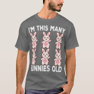 Camiseta Crianças com 6 anos de idade Aniversário Bunny Lov
