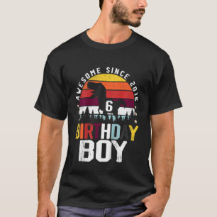 Camiseta Crianças com 6 anos Dinossaur Trex 6 Birthday Boy