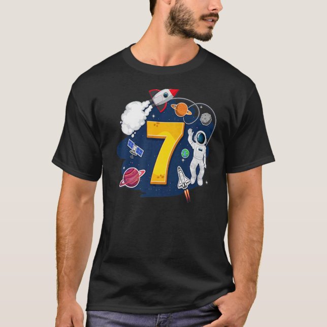 Camiseta Crianças com 7 anos Astronauta Astronauta Exterior (Frente)