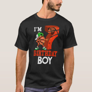 Camiseta Crianças com 7 anos de Basquete Dabbing 7 Birthday