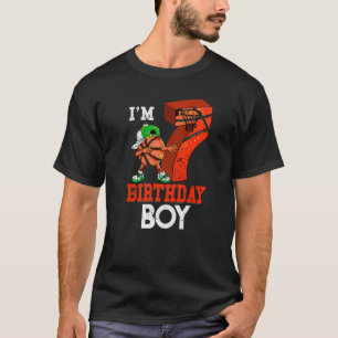 Camiseta Crianças com 7 anos de Basquete Dabbing 7 Birthday
