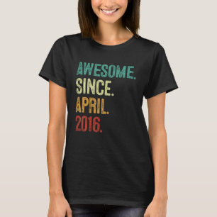 Camiseta Crianças Com 7 Anos De Idade Incrível Desde Abril 