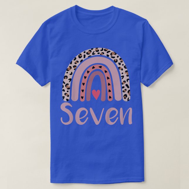 Camiseta Crianças com 7 anos de idade Leopard Festa de aniv (Frente do Design)
