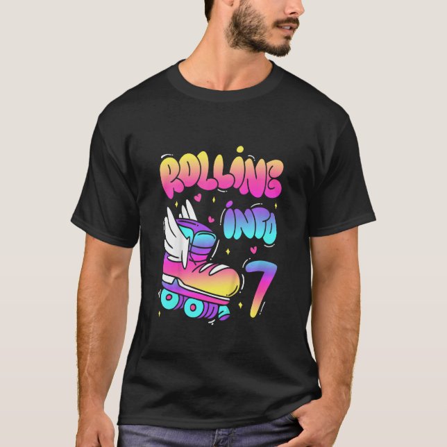 Camiseta Crianças com 7 anos de Skates com rodas Crianças M (Frente)