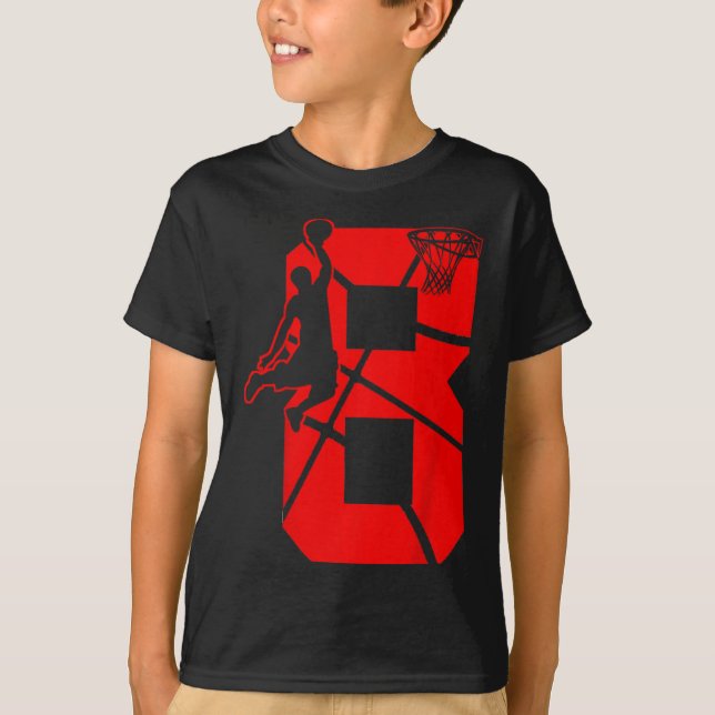 Camiseta Crianças com 8 anos de idade Partitema de aniversá (Frente)