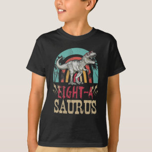 Camiseta Crianças com 8 anos Dinossauro Nascido 8º T Rex