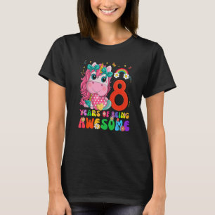 Camiseta Crianças com 8 anos Garota do 8. º aniversário Pri