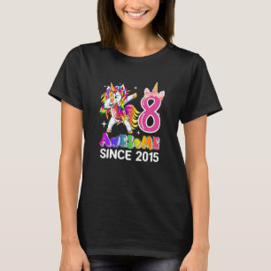 Camiseta Crianças com 8 anos Unicórnio Dabbing Birt