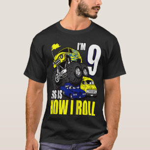 Camiseta Crianças com 9 anos 9 anos Monstros de Aniversário