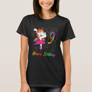 Camiseta Crianças com 9 anos Balé de aniversário Unicórnio