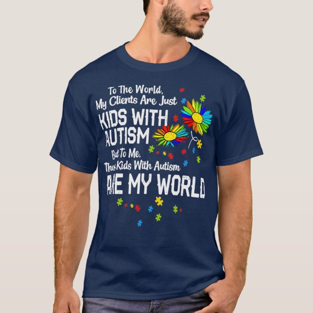 Camiseta Crianças com Autismo são meu BCBA RBT ABA (Frente)