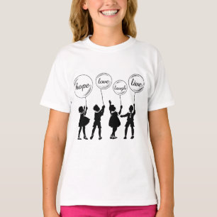 Camiseta Crianças com balões Inspiracionais Silhout