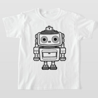 Camiseta Crianças com ilustração de desenho de um robô retr
