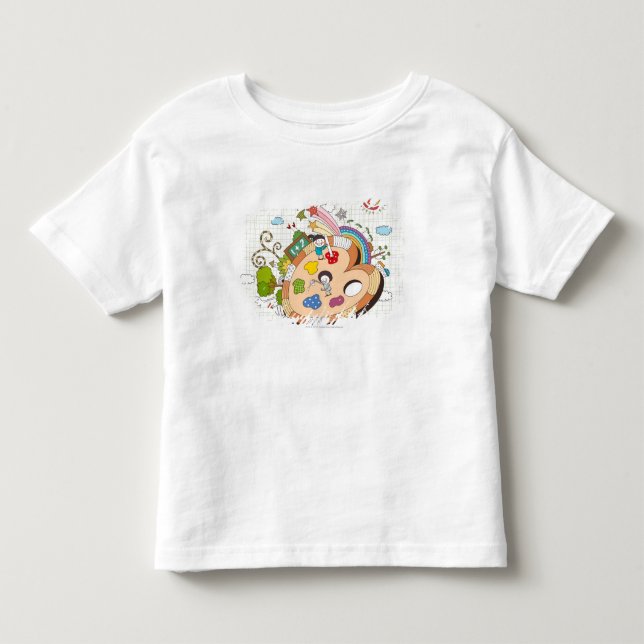 Camiseta Crianças com pincéis (Frente)
