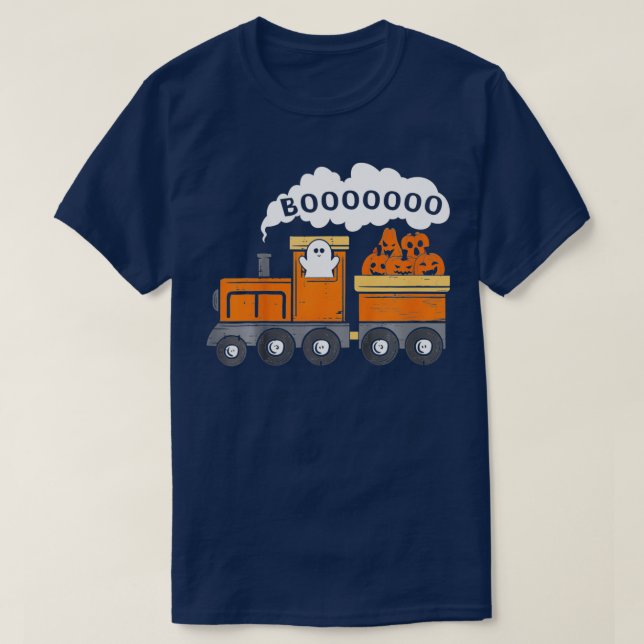 Camiseta Crianças Comboio Halloween Boo Fantasma Engraçado  (Frente do Design)