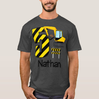 Camiseta Crianças Construção 5 Birthday Nathan 5 Old