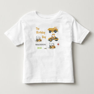 Camiseta Crianças Construindo Aniversário Garoto Toddler