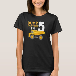 Camiseta Crianças Construindo Caminhão 5 Aniversário 5 5 5
