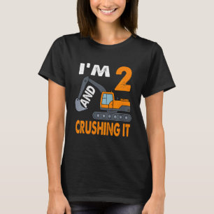 Camiseta Crianças Construindo Caminhão segundo aniversário