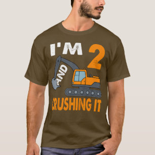 Camiseta Crianças Construindo Caminhão segundo aniversário