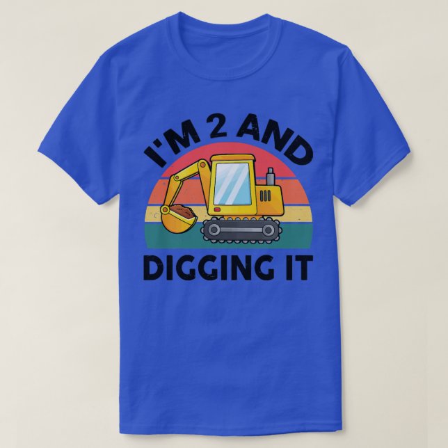 Camiseta Crianças Construtoras segundo aniversário Rapaz 2  (Frente do Design)