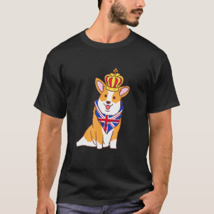 Camiseta Crianças Corgi Cachorro Rainhas Britânicas Jubileu