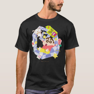 Camiseta Crianças Crayon Shinchan Round e Shinchans redond