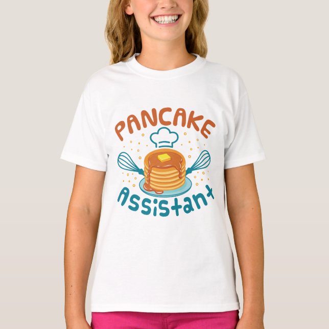 Camiseta Crianças-Criadoras do Assistente de Panqueca de Ge (Frente)