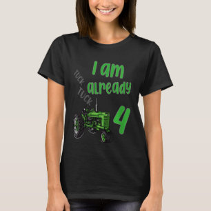 Camiseta Crianças Crianças 4º Aniversário Trator 4 Anos 1