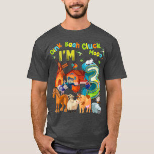Camiseta Crianças Crianças Animais aniversário de 3 anos de