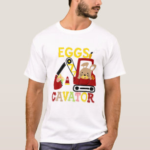 Camiseta Crianças Crianças Eggscavator Felz pascoa Engra