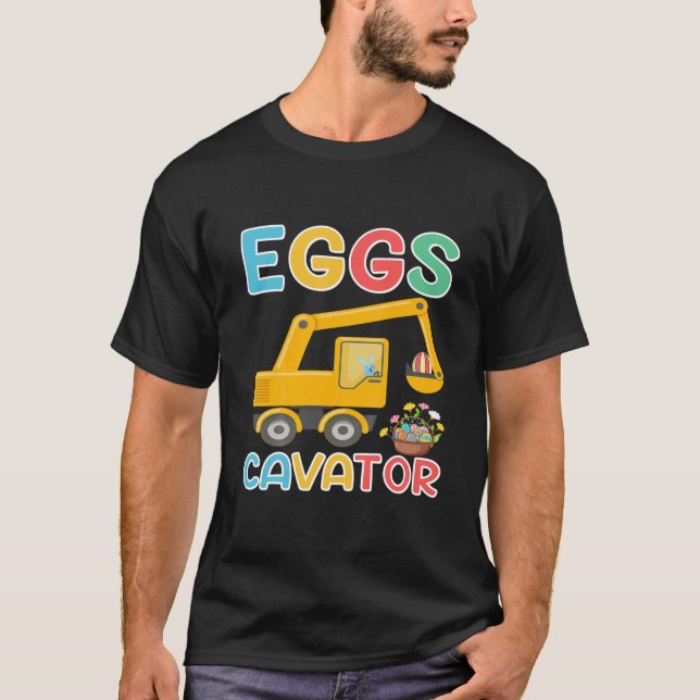 Camiseta Crianças Crianças Eggscavator Felz pascoa Escavado (Frente)
