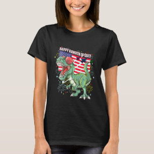 Camiseta Crianças Crianças Feliz Rawrth De Julho Dinossauro