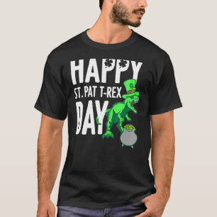Camiseta Crianças Crianças Feliz Rua Dia do Trex Dino Patri