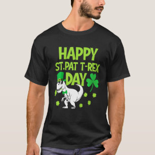 Camiseta Crianças Crianças Feliz Rua Pat Trex Day Dino St P