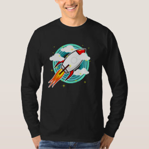 Camiseta Crianças Crianças Foguete Retro Para Jovens Astron