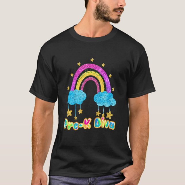 Camiseta Crianças Crianças Pré K Diva Volta às Aulas  Prime (Frente)