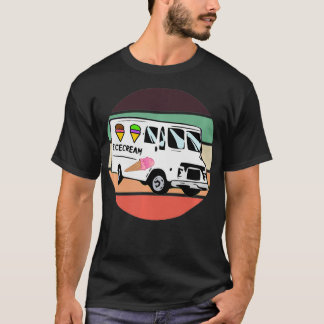 Camiseta Crianças Crianças Sorvete Caminhão Driver Pastel H