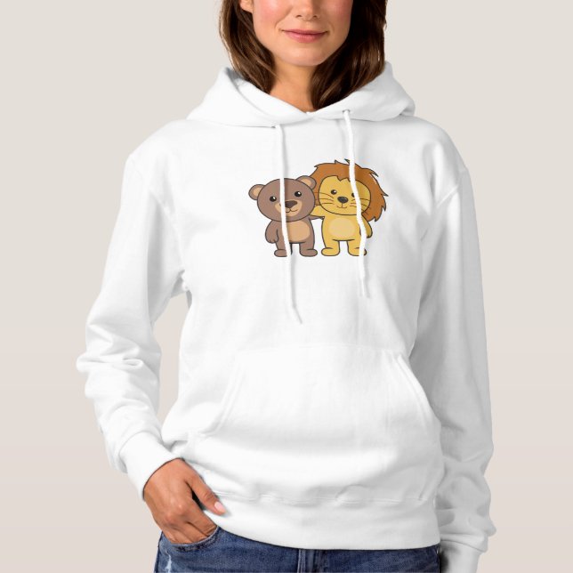Camiseta Crianças Cuecas com Zoo de Urso Leão (Frente)