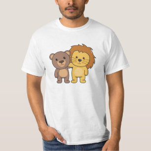 Camiseta Crianças Cuecas com Zoo de Urso Leão
