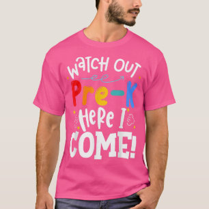 Camiseta Crianças Cuidado Com O Prek Aqui Eu Vim Garotas Pr