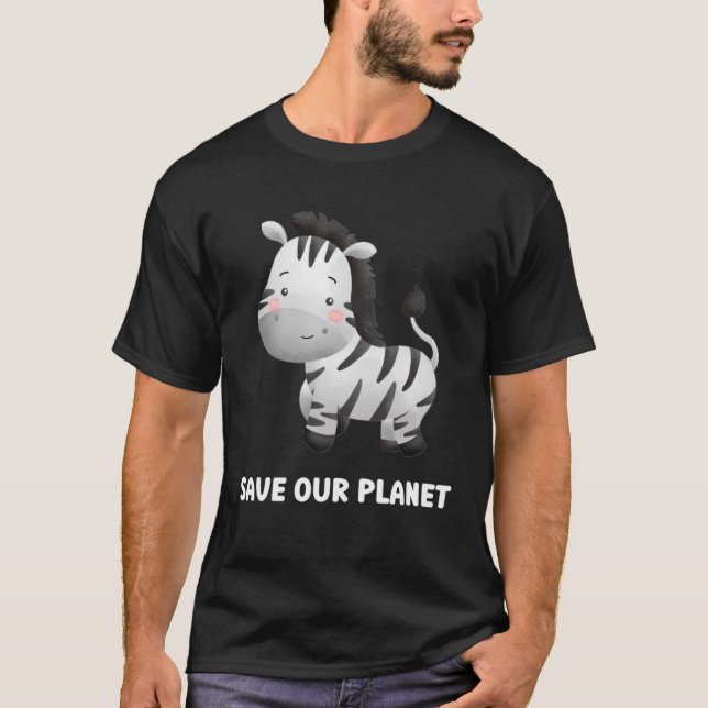 Camiseta Crianças Cuja Zebra É Adorável Para Crianças Que A (Frente)