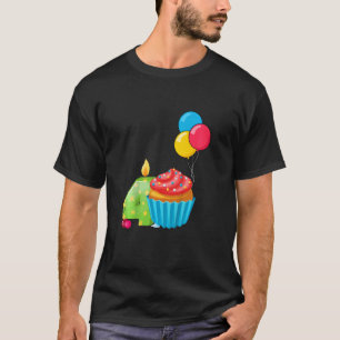 Camiseta Crianças Cupcake 4º Aniversário Quarto Dia 4 Anos