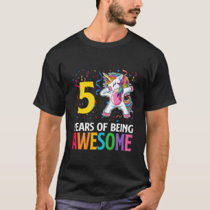 Camiseta Crianças Curiosas com 5 anos de idade Unicórnio